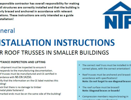 Installation instructions for roof trusses in smaller buildings